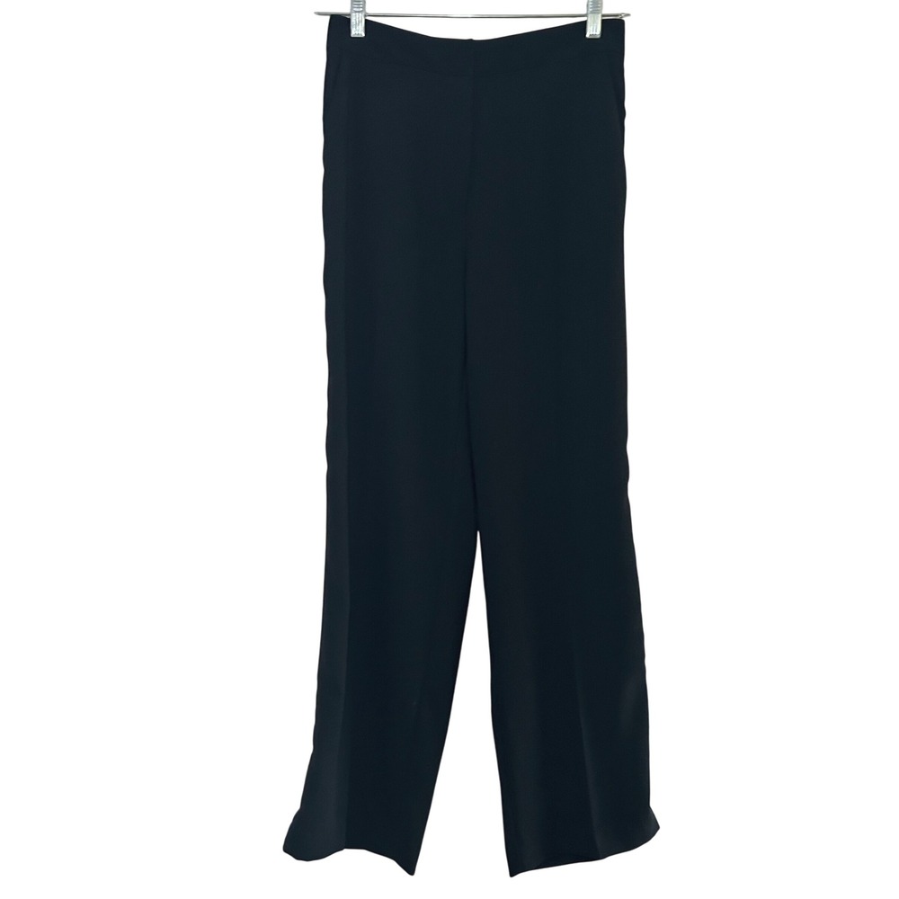 JASON WU Black Wide Leg Pants Side Stripe Tailored Trouser Size 6 career office